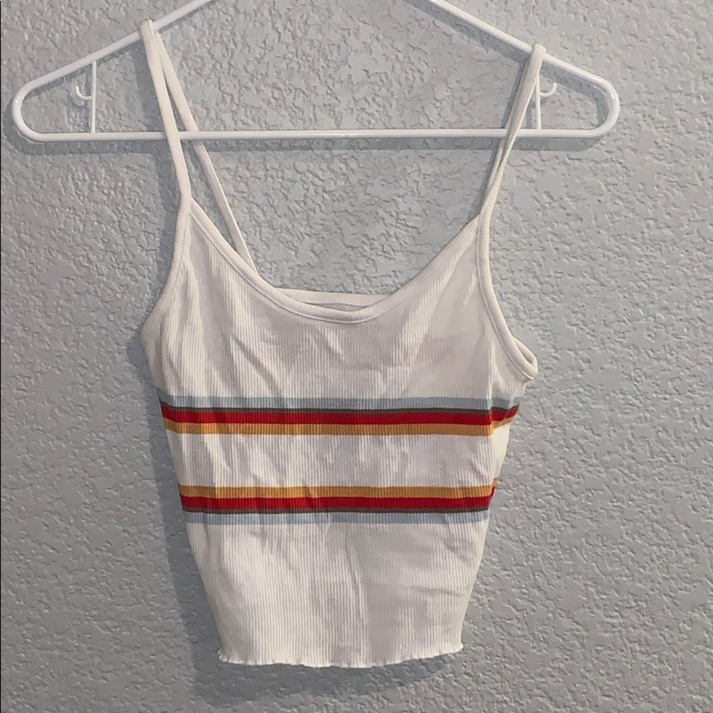 WHITE TANK TOP WITH COLORED STRIPES